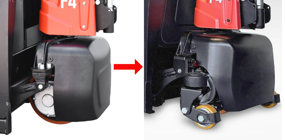 Pro montáž bočních kol je nutná výměna krytu řídicího nebo hnacího kola.